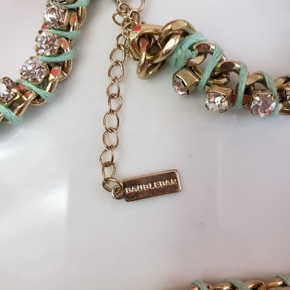 BAUBLEBAR Gold Tone Rhinestone Chain Pendant Necklace 24" long - Picture 9 of 12